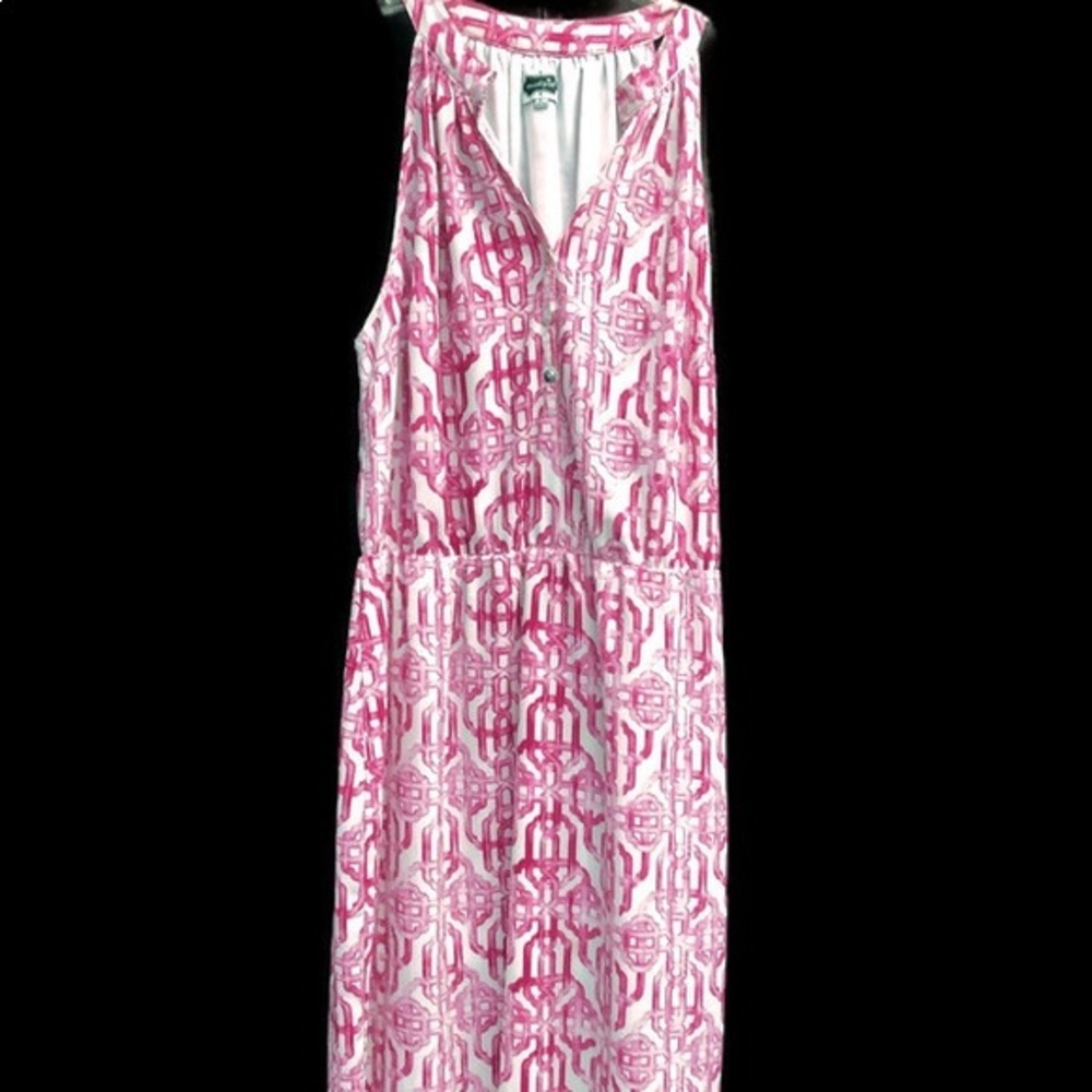 MUD PIE PINK WHITE DRESS L